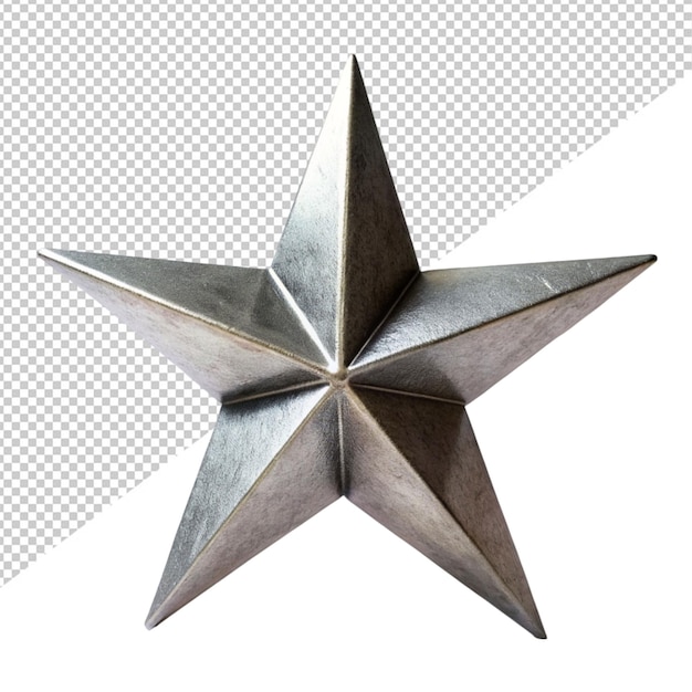 metal star on transparent background