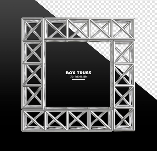 Metal truss system in realistic 3d render on transparent background