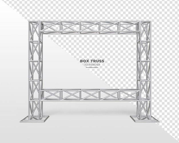 Metal truss system in realistic 3d render on transparent background