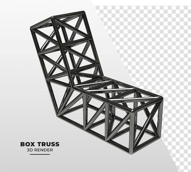 Metal truss system in realistic 3d render on transparent background