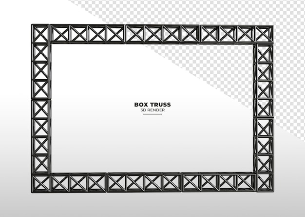 Metal truss system in realistic 3d render on transparent background