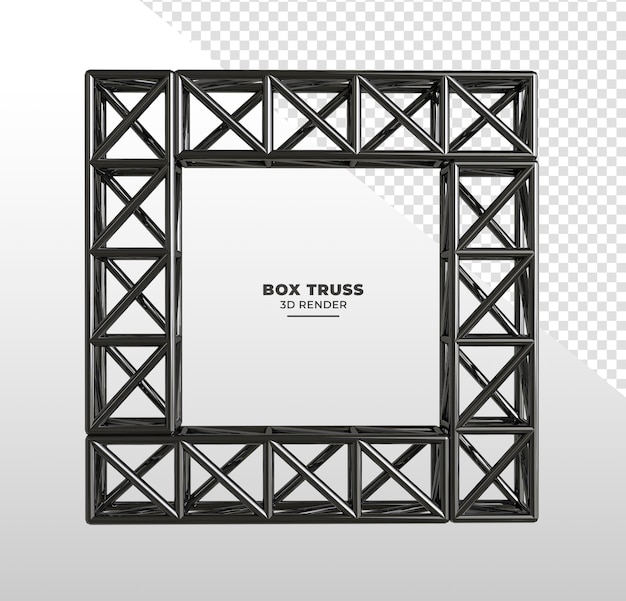 Metal truss system in realistic 3d render on transparent background