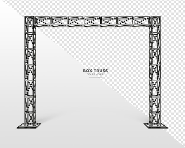 Metal truss system in realistic 3d render on transparent background