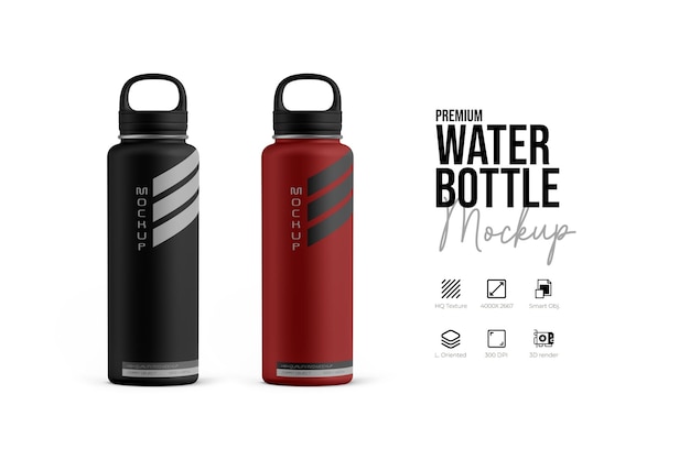 Metal Water Bottle Branding Mockup