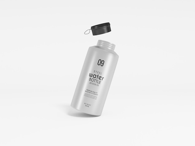 Metal water bottle branding mockup