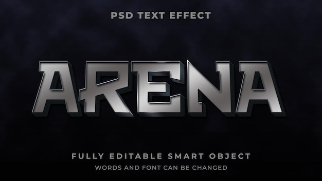 Metalic arena editable text effect