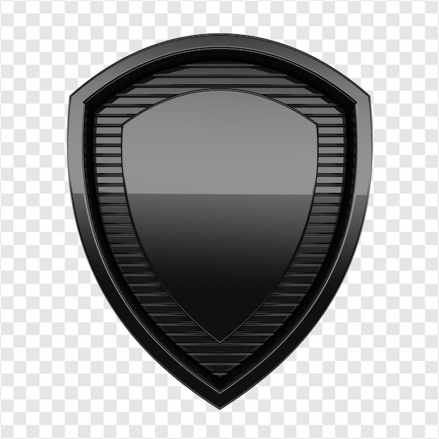 PSD metallic and black coat of arms shield with stripes for composition