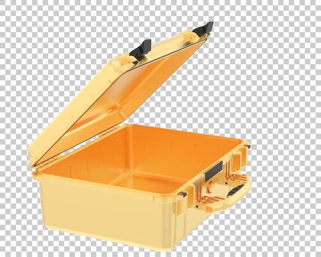 Metallic box on transparent background 3d rendering illustration