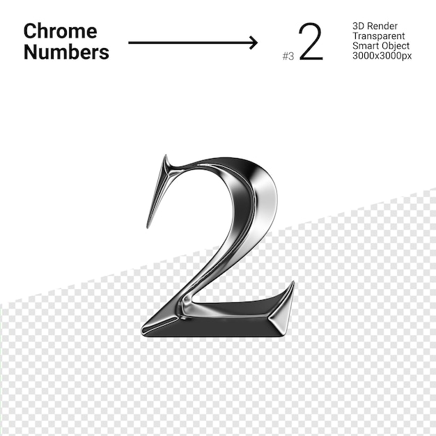 Metallic Chrome Number 2 Two Isolated