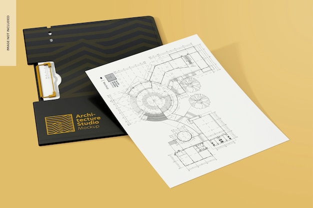 Metallic Folder Mockup Perspective