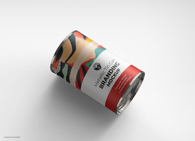 Metallic Food Container Tin Can Mockup