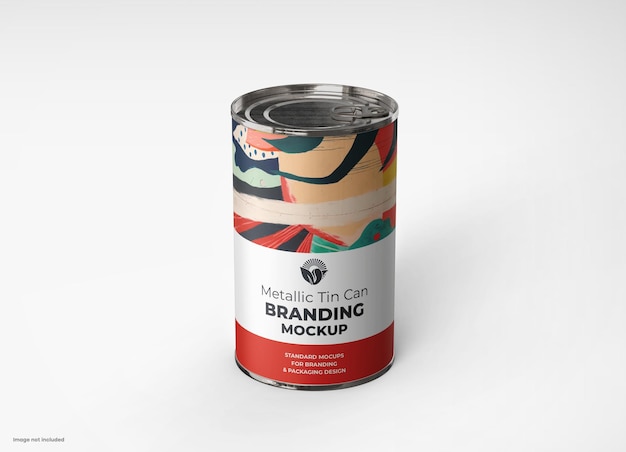 Metallic Food Container Tin Can Mockup