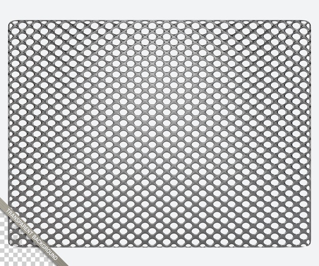 PSD metallic grid isolated on transparent background