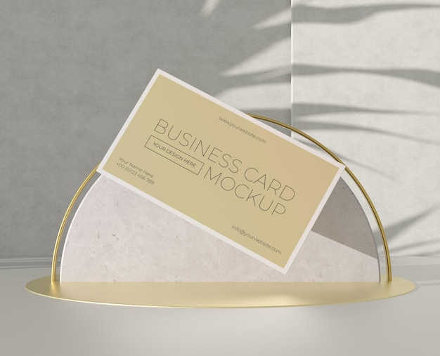 Metallic levitating copper business card mock-up