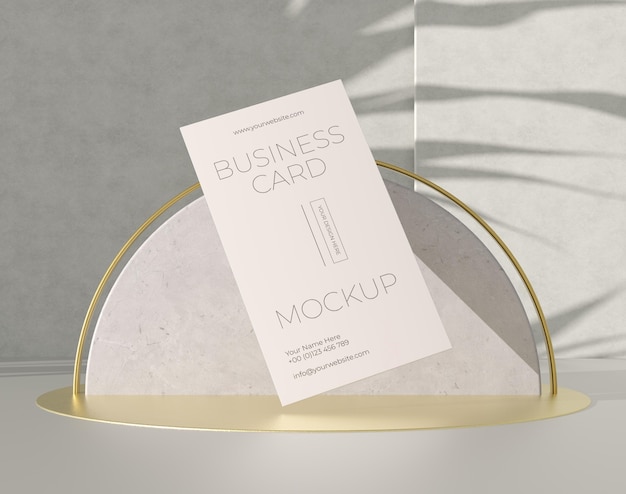 Metallic levitating copper business card mock-up