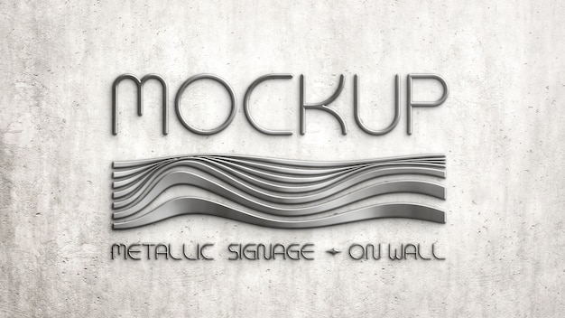 Metallic logo mock-up design