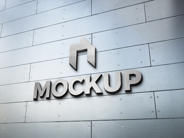 Metallic logo mockup design