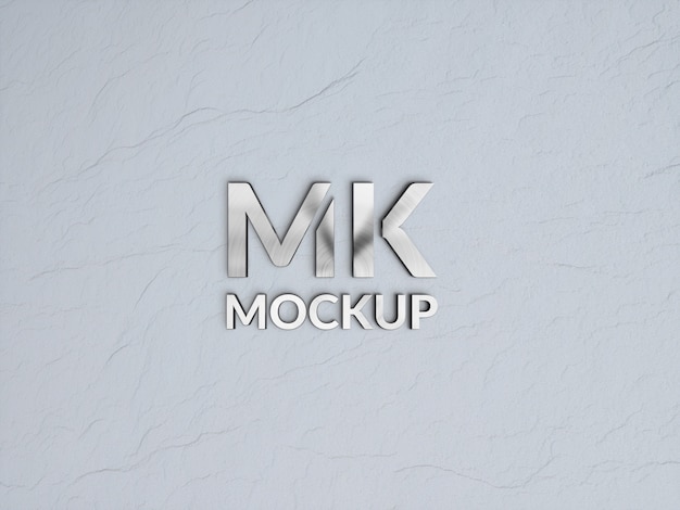 Metallic logo mockup design