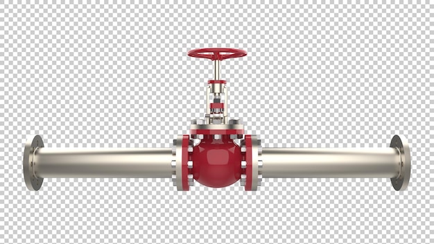 Metallic pipe isolated on transparent background 3d rendering illustration