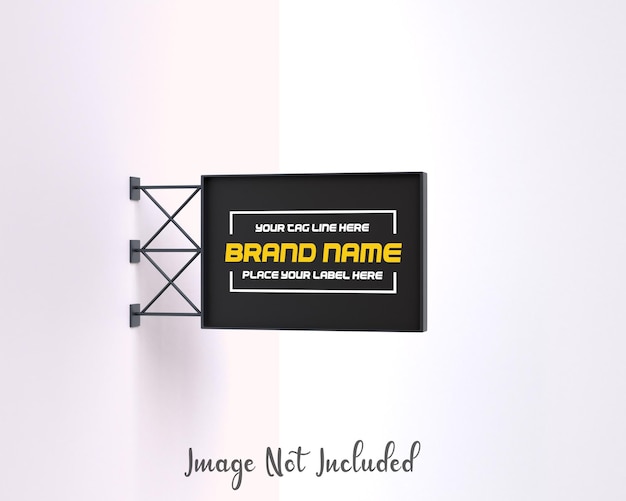 Metallic rectangular Customizable signboard mockup