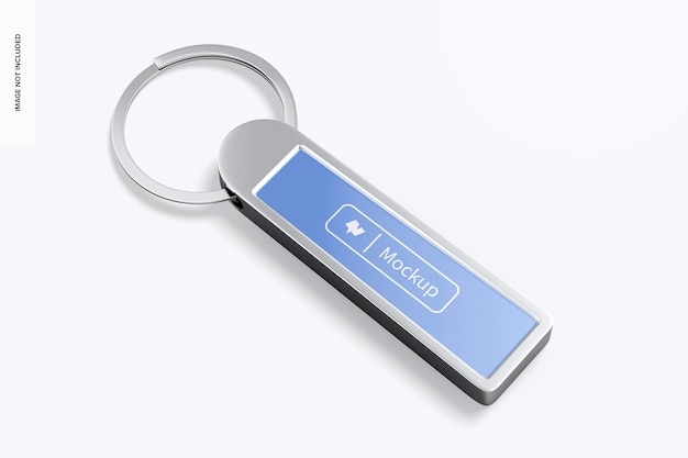 Metallic Slim Keychain Mockup