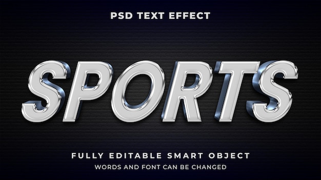 metallic sports editable text effect