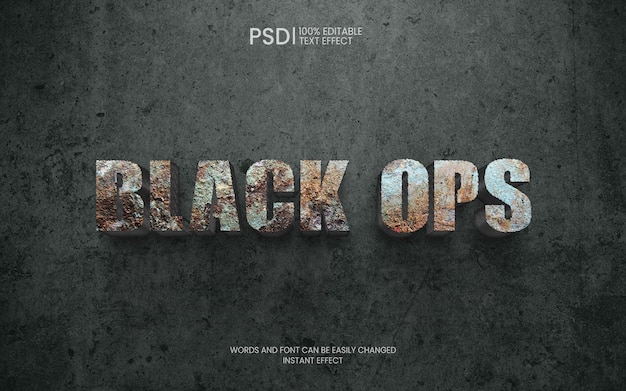 PSD metallic texture with 3d text design