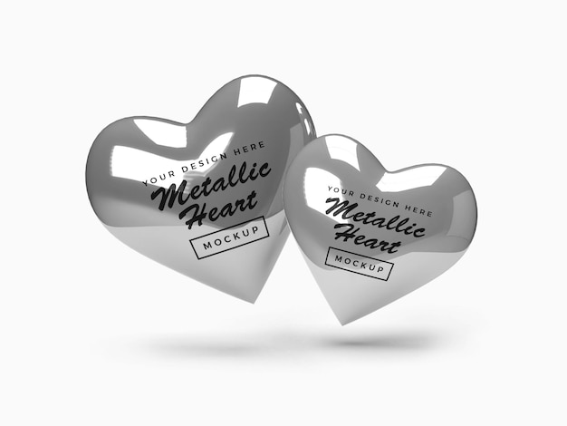 Metallic Valentine Heart Mockup Design