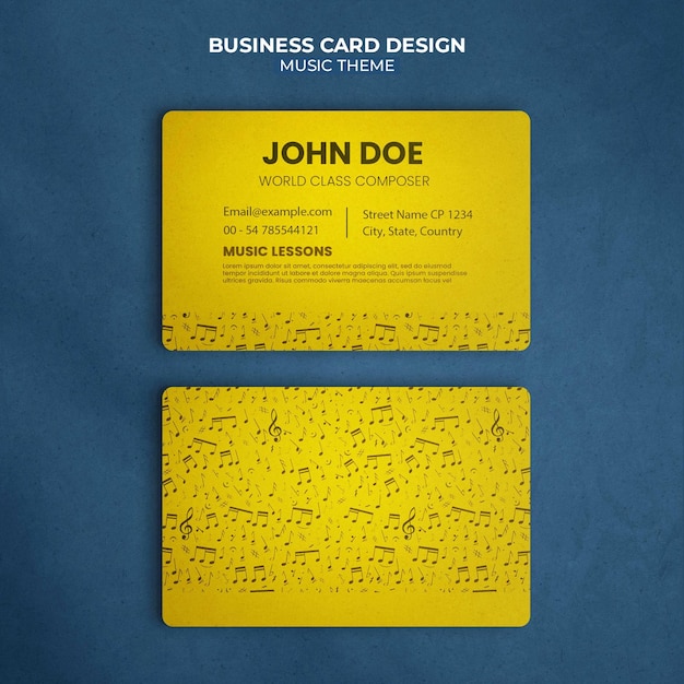 PSD metallic vibrant music business card design psd