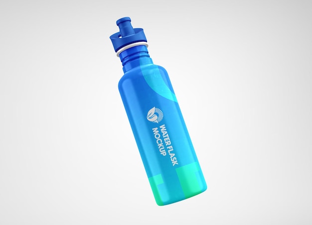 Metallic Water Flask Bottle Mockup