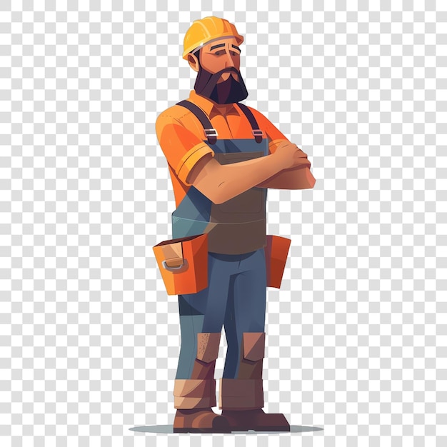 PSD metalworker illustration job isolated on transparent background