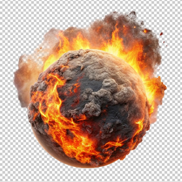 A meteor on transparent background