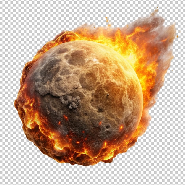 A meteor on transparent background