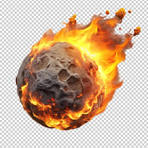 A meteor on transparent background