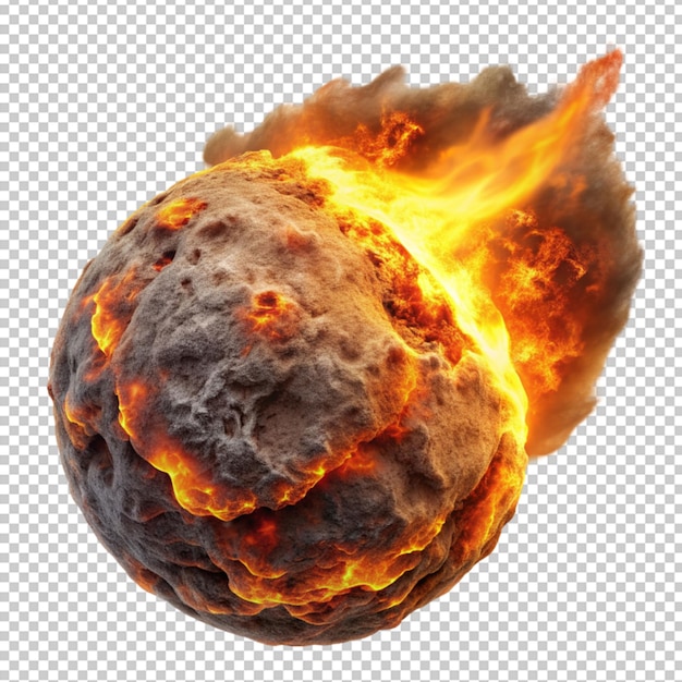 A meteor on transparent background