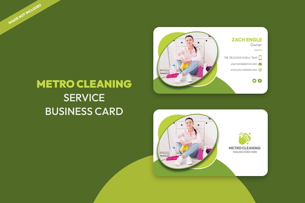 PSD metro cleaning service business card template