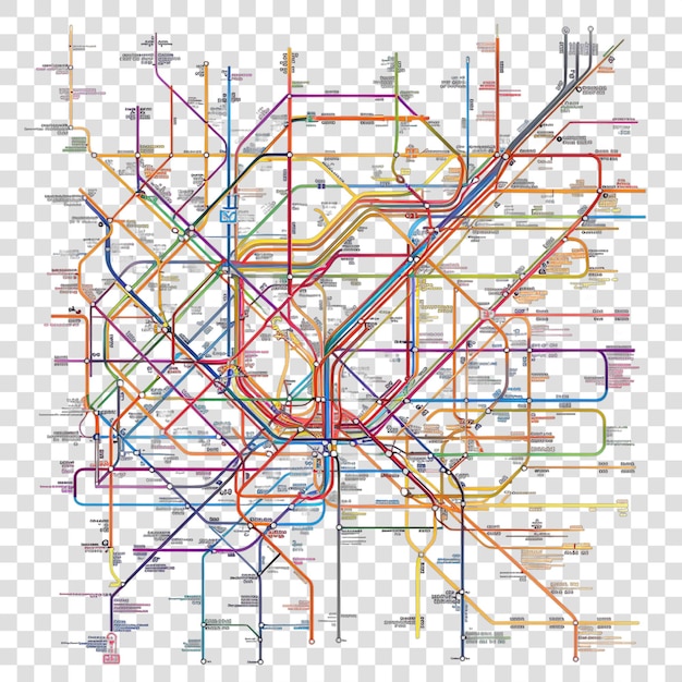 PSD metro maps transparent background realistic element