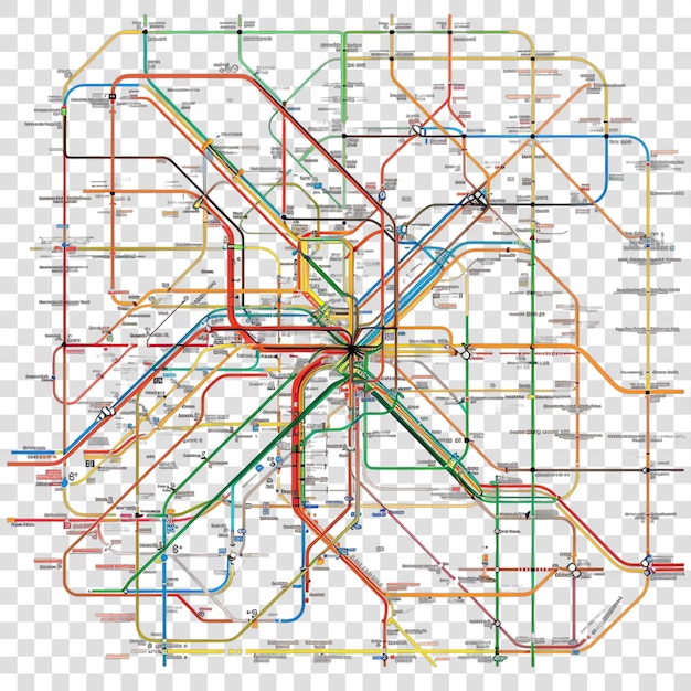 PSD metro maps transparent background realistic element