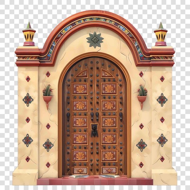 mexican door for national hispanic heritage month festival illustration