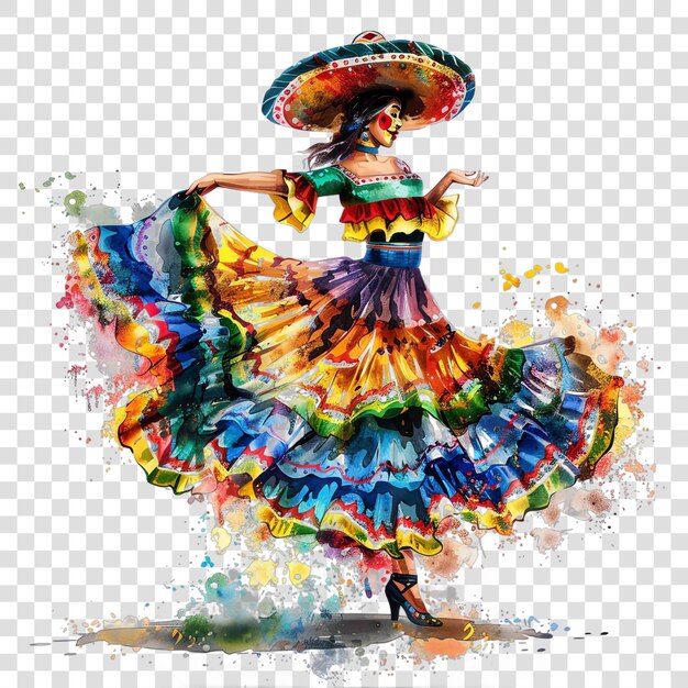 Mexican festival dancer mexican illustration