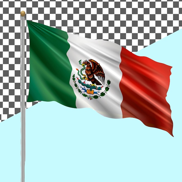 mexican flag weaving on sky background removed png high quality image