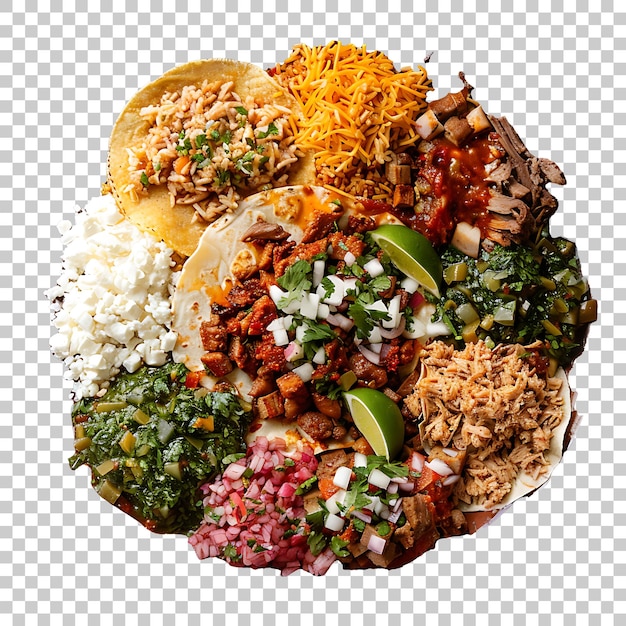 PSD mexican food plate png with transparent background