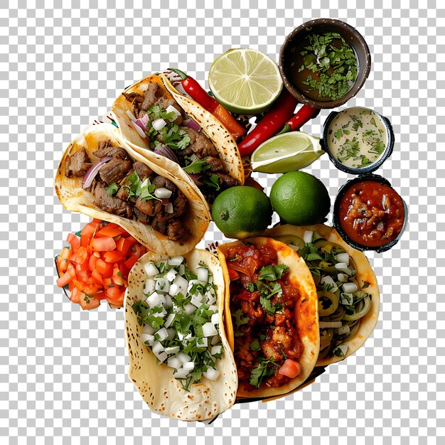 PSD mexican food plate png with transparent background