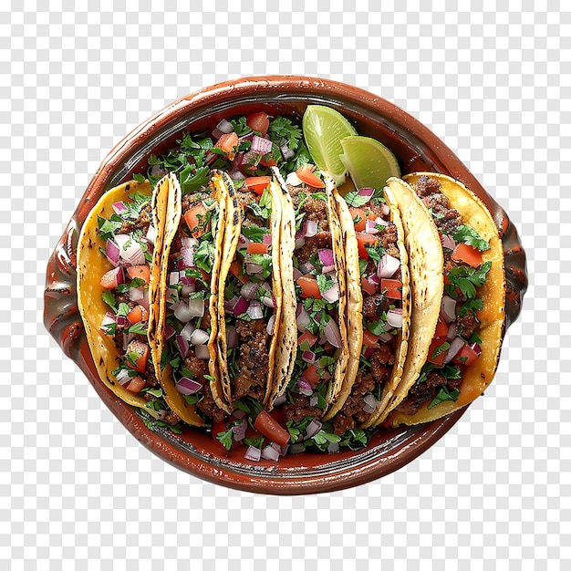 PSD mexican food taco isolated on a transparent background