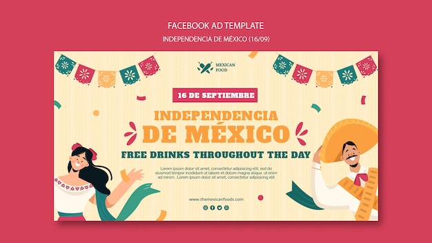 Mexican independence day design template