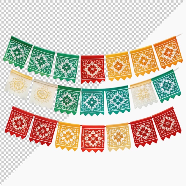 PSD mexican paper garland bunting papercut flag decor