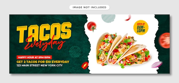 PSD mexican tacos facebook cover template