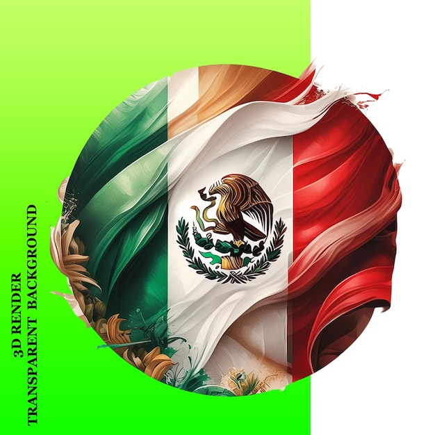 Mexico Independence day With White Transparent Background Badges Celebration