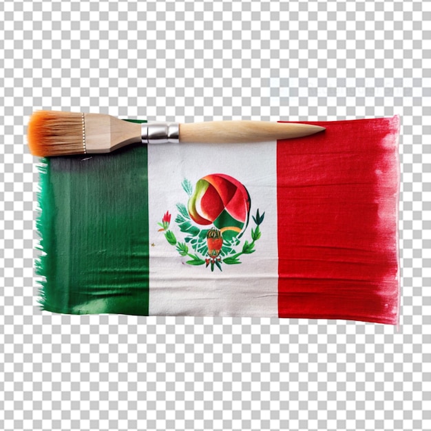 mexico national flag grunge brush stroke