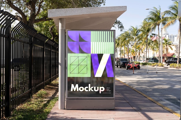 Miami advertising outdoor display mockup